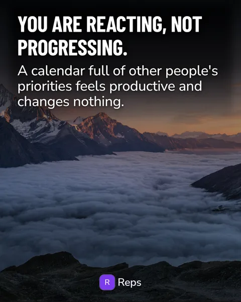 Photo hook slide: you are reacting, not progressing