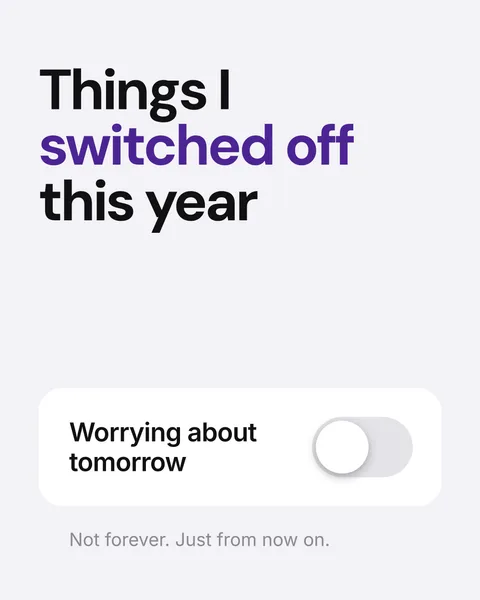 Slide titled Things I switched off this year